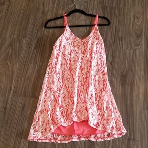 Coral lace dress